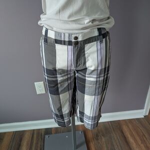 Columbia Black and White Plaid Women's Shorts
